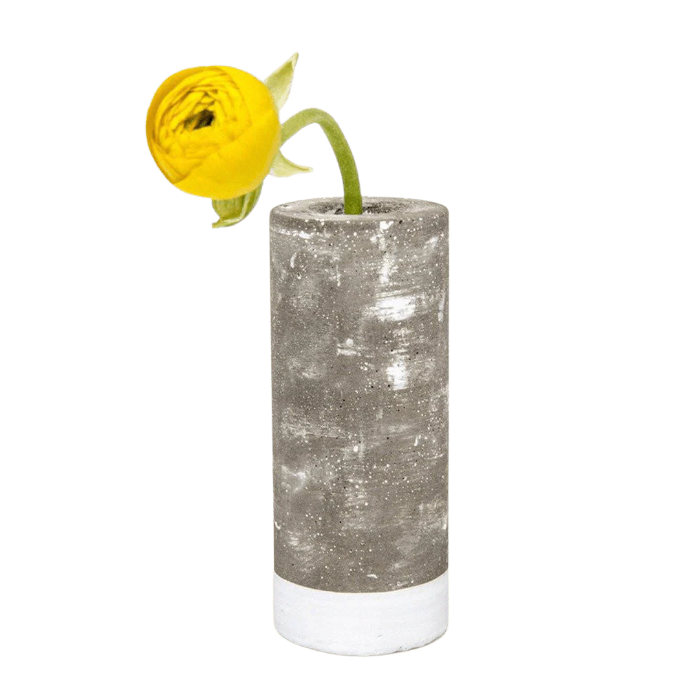 Cement Flower Vase Lined With Glass Tube - Image 3