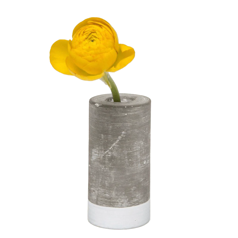 Cement Flower Vase Lined With Glass Tube - Image 4