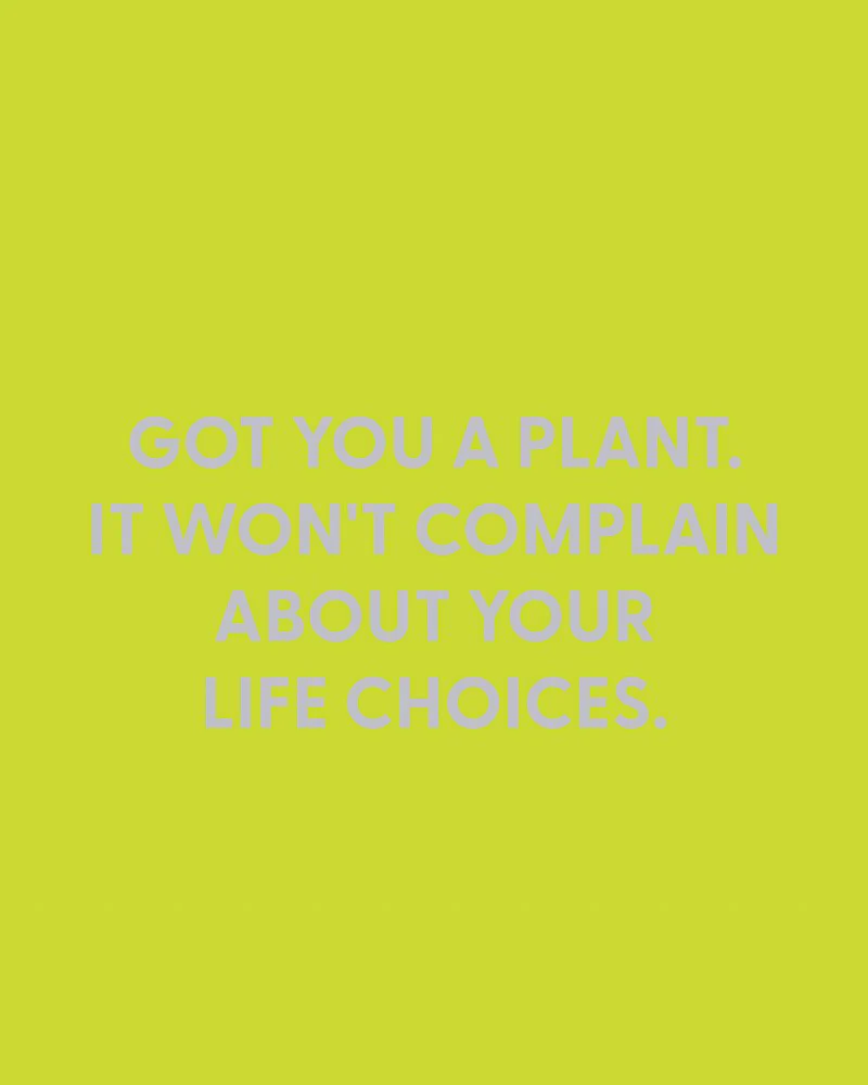 Got you a plant. It won't complain about your life choices. - Greeting Card