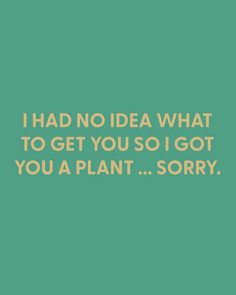 I had no idea what to get you so i got you a plant ... sorry. - Greeting Card