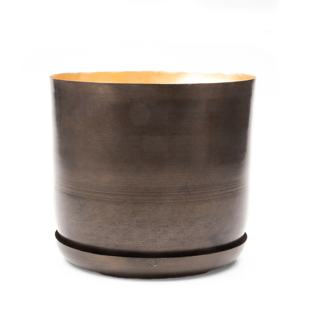 Joe Large Metal Pot With Drainage Hole — Bronzed Brown - Image 2
