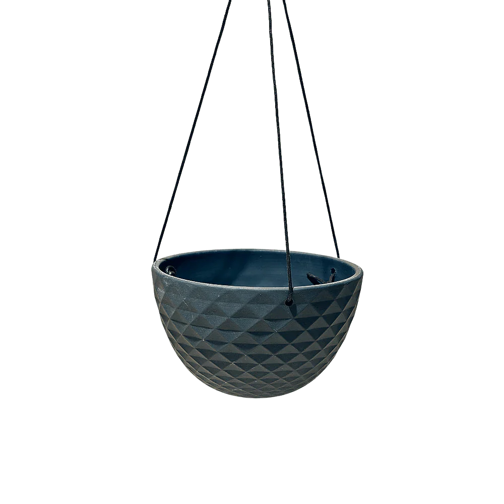 Mini Mofo Porcelain Modern Hanging Planter - Black
