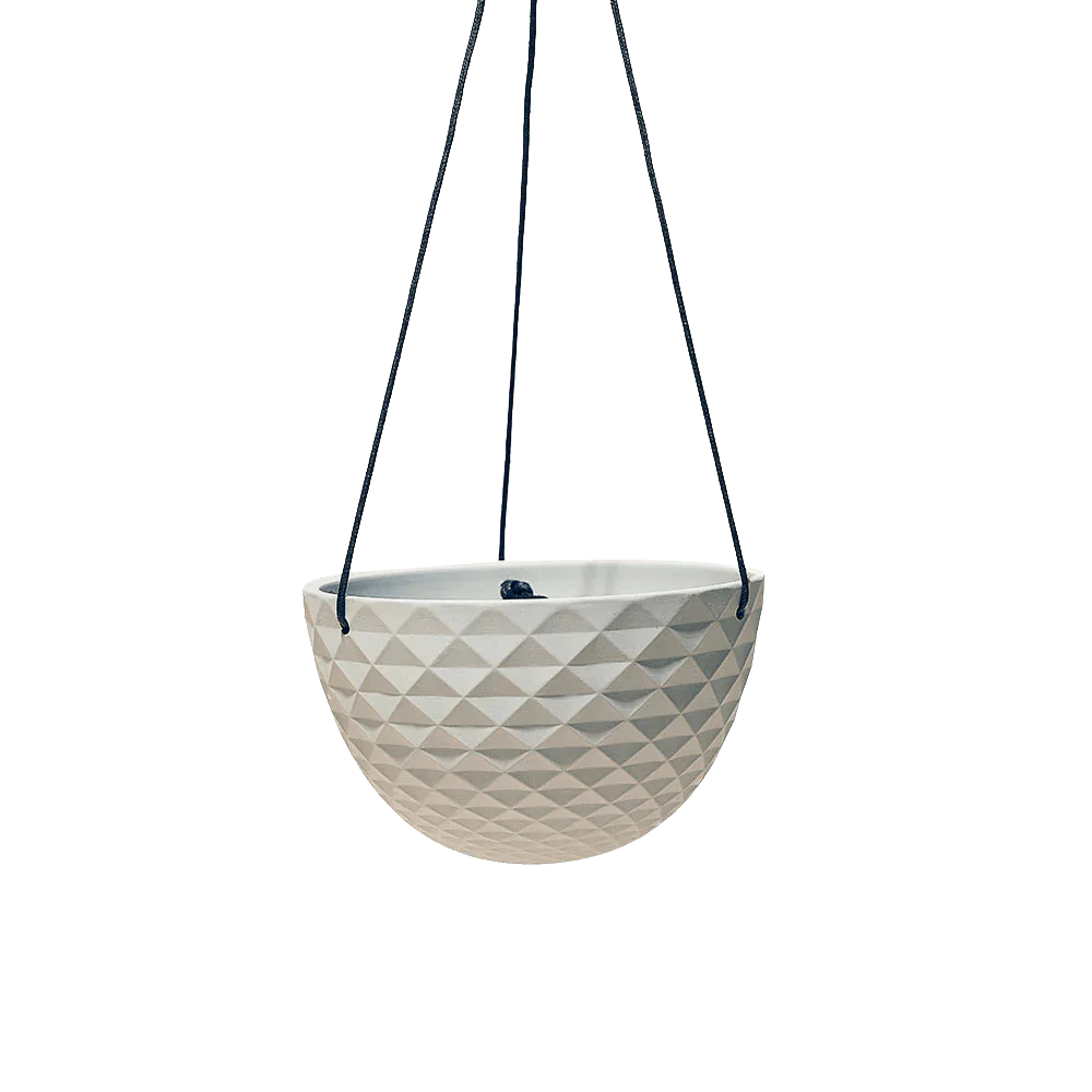 Mini Mofo Porcelain Modern Hanging Planter - Light Grey