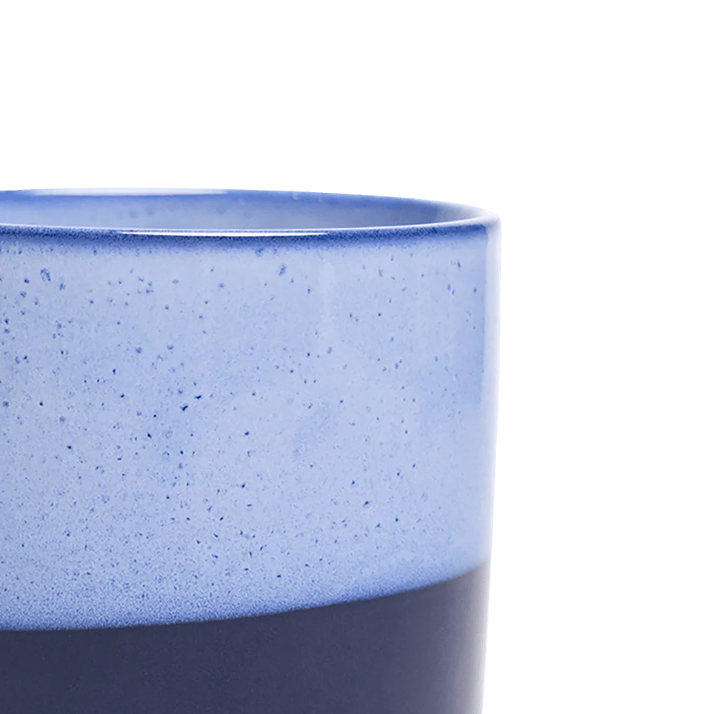 Minute Small Ceramic Pot with Drainage Hole and Saucer — Cobalt Blue - Image 4