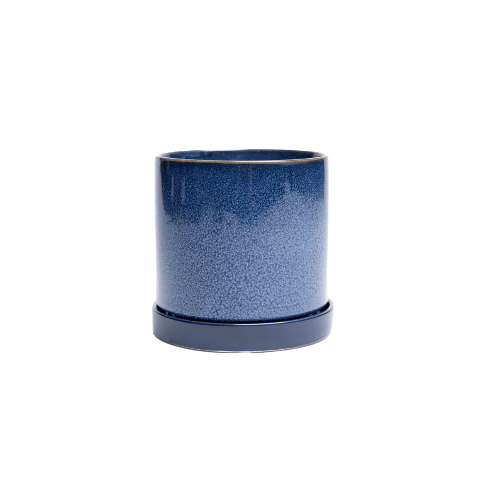 Minute Medium Ceramic Pot with Drainage Hole and Saucer — Cosmos - Image 2