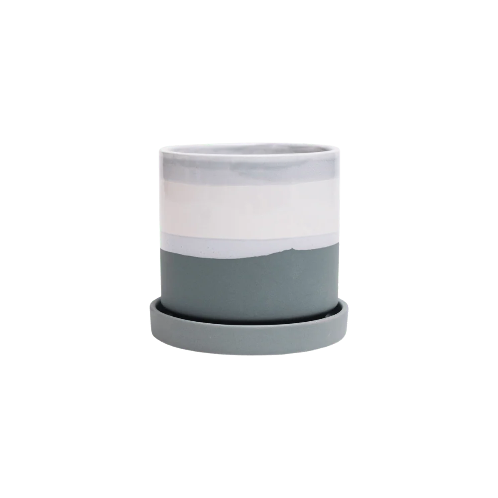 Indoor Plant Ceramic Pots With Drainage Hole And Saucer