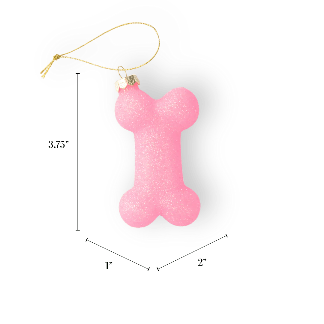 Pink Glittery Dog Bone Ornament - Image 2